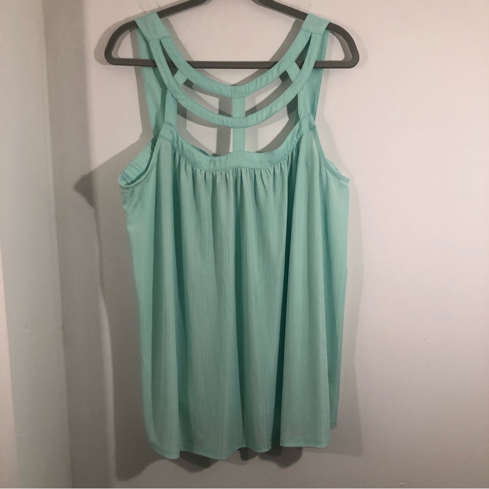 Torrid Textured Top With Strapped Neckline Size 2X light green